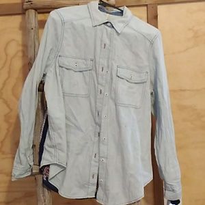 Long sleev free the people denim blouse